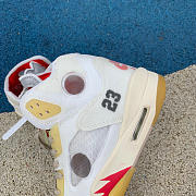 OFF-WHITE X Air Jordan 5 White/Fire Red 2022 CT8480-002  - 4