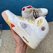 OFF-WHITE X Air Jordan 5 White/Fire Red 2022 CT8480-002  - 6