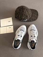 Fendi Flow White nylon and suede low tops - 6