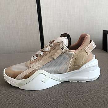 Fendi Flow Low top in pink nylon and suede