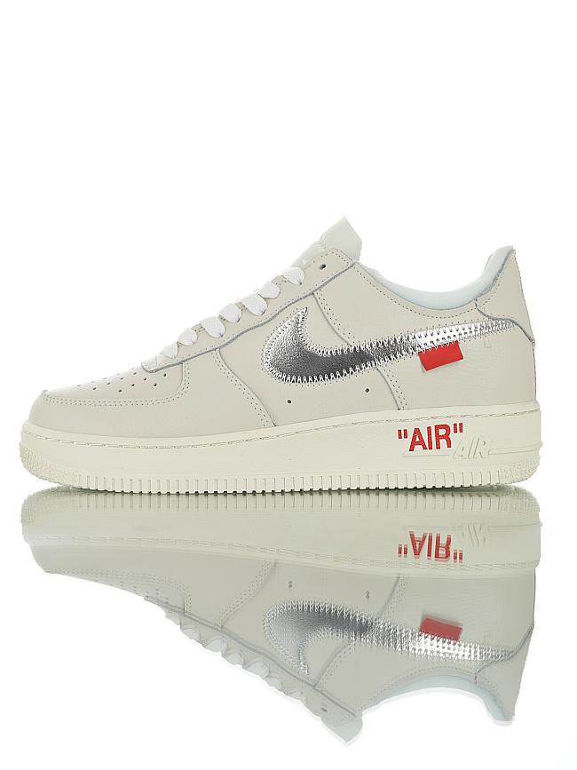 Off-White x Nike Air Force 1 Low 07 Queen Metallic Sliver Red AO4298-100 - 1