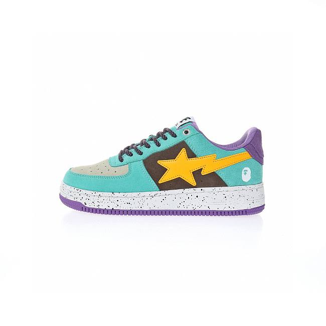 A Bathing Ape Bape Sta Teal Brown Yellow Suede - 1I20-191-008 - 1
