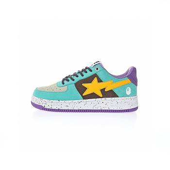 A Bathing Ape Bape Sta Teal Brown Yellow Suede - 1I20-191-008