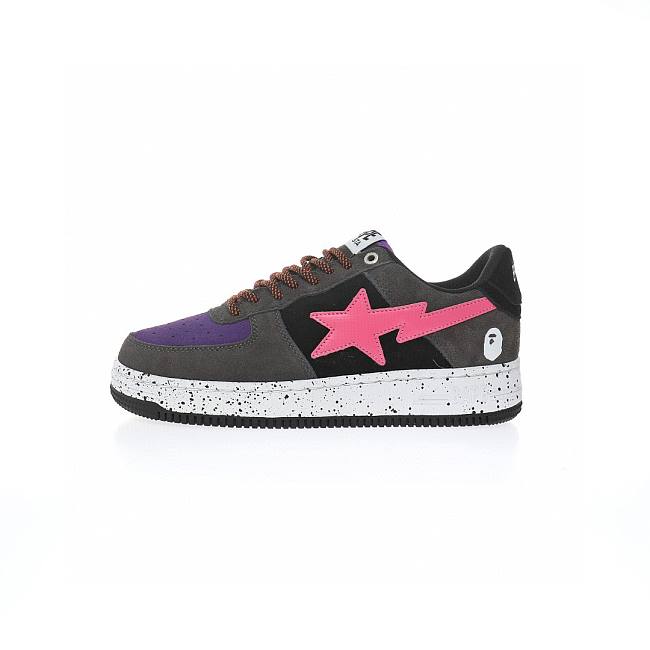 A Bathing Ape Bape Sta Black Grey Pink Suede - 1I20-191-008 - 1
