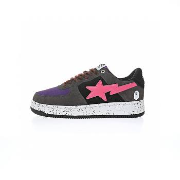 A Bathing Ape Bape Sta Black Grey Pink Suede - 1I20-191-008