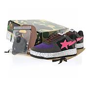 A Bathing Ape Bape Sta Black Grey Pink Suede - 1I20-191-008 - 3