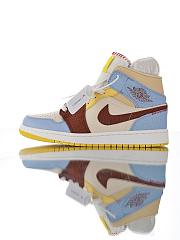 Air Jordan 1 Mid Fearless Blue Grey Yellow CU2803 200 - 1