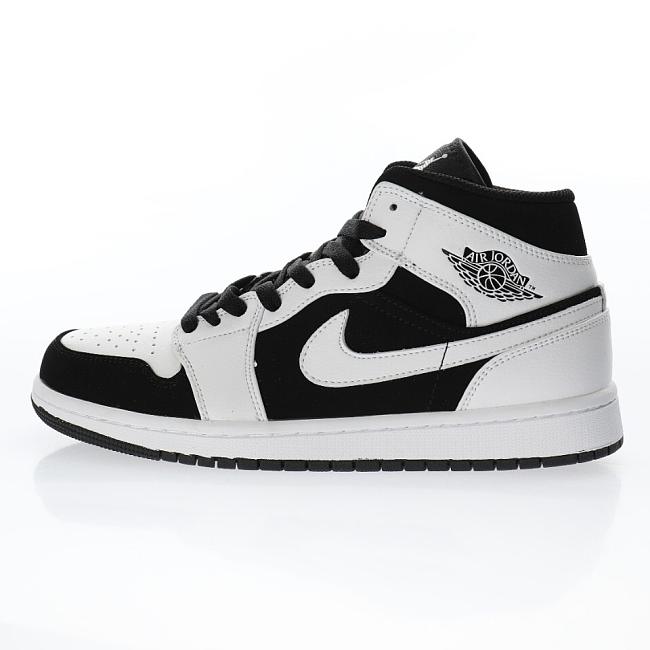 Air Jordan 1 Mid Black and White 554724 113 - 1