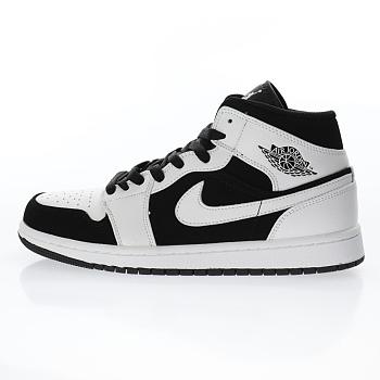 Air Jordan 1 Mid Black and White 554724 113