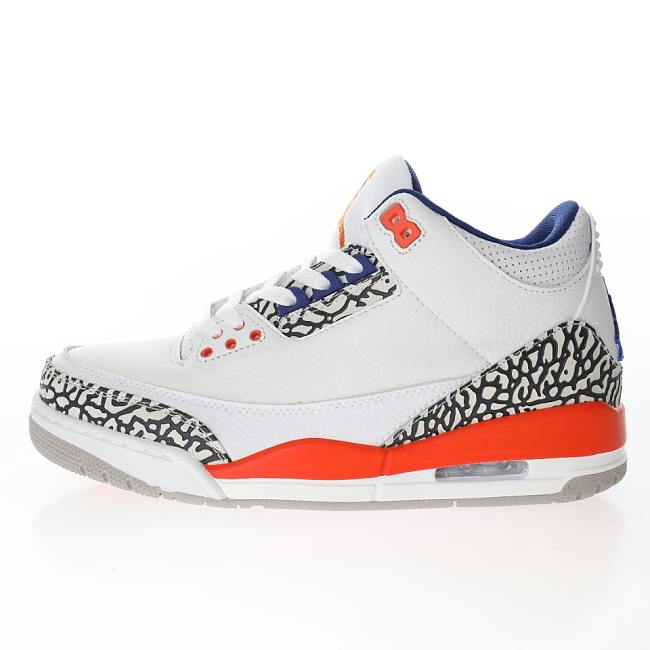 Air Jordan 3 Retro Knick White Blue Orange 136064 148 - 1