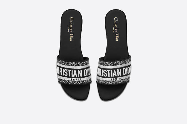 DWAY SLIDE Black Embroidered Cotton KCQ166ERC_S11X - 1