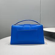 JACQUEMUS LE GRAND BAMBINO BLUE LEATHER TOP HANDLE BAG - 18x6x7cm - 6