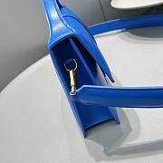 JACQUEMUS LE GRAND BAMBINO BLUE LEATHER TOP HANDLE BAG - 18x6x7cm - 3