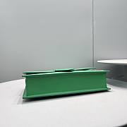 JACQUEMUS LE GRAND BAMBINO GREEN LEATHER TOP HANDLE BAG - 18x6x7cm - 5