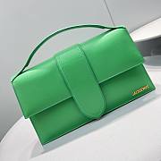 JACQUEMUS LE GRAND BAMBINO GREEN LEATHER TOP HANDLE BAG - 18x6x7cm - 3