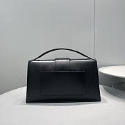JACQUEMUS LE GRAND BAMBINO BLACK LEATHER TOP HANDLE BAG - 18x6x7cm - 5