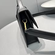 JACQUEMUS LE GRAND BAMBINO BLACK LEATHER TOP HANDLE BAG - 18x6x7cm - 3