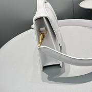 JACQUEMUS LE GRAND BAMBINO WHITE LEATHER TOP HANDLE BAG - 18x6x7cm - 5