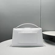 JACQUEMUS LE GRAND BAMBINO WHITE LEATHER TOP HANDLE BAG - 18x6x7cm - 4
