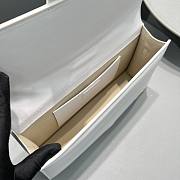 JACQUEMUS LE GRAND BAMBINO WHITE LEATHER TOP HANDLE BAG - 18x6x7cm - 3