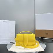 JACQUEMUS LE GRAND BAMBINO YELLOW LEATHER TOP HANDLE BAG - 18x6x7cm - 1