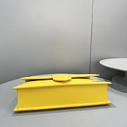 JACQUEMUS LE GRAND BAMBINO YELLOW LEATHER TOP HANDLE BAG - 18x6x7cm - 6