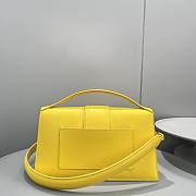 JACQUEMUS LE GRAND BAMBINO YELLOW LEATHER TOP HANDLE BAG - 18x6x7cm - 5