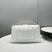 JACQUEMUS LE GRAND BAMBINO WHITE GLOW LEATHER TOP HANDLE BAG - 18x6x7cm - 6