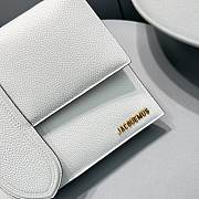 JACQUEMUS LE GRAND BAMBINO WHITE GLOW LEATHER TOP HANDLE BAG - 18x6x7cm - 2
