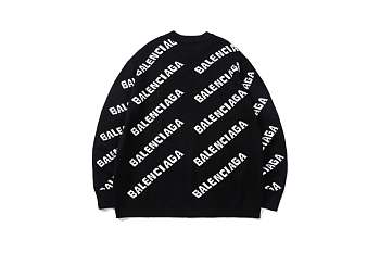 Balenciaga Balenciaga Allover Logo Intarsia Jumper 002