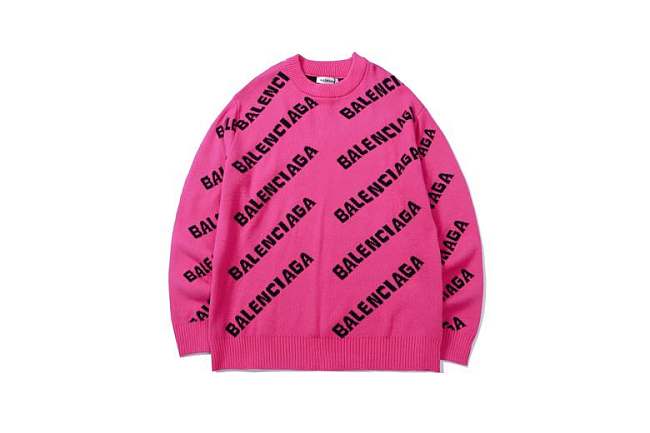 Balenciaga Balenciaga Allover Logo Intarsia Jumper 005 - 1