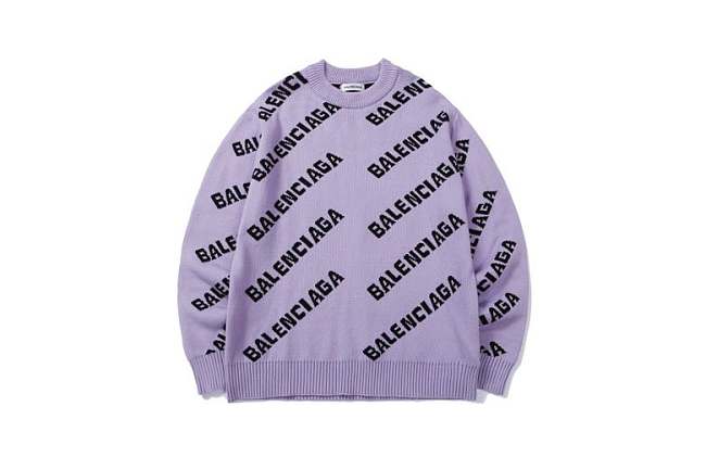 Balenciaga Balenciaga Allover Logo Intarsia Jumper 006 - 1