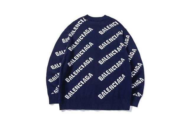 Balenciaga Balenciaga Allover Logo Intarsia Jumper 008 - 1