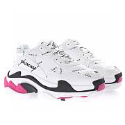 Balenciaga Allover Logo Triple S Sneaker White Black Pink 524039 W2FA4 9155 - 6