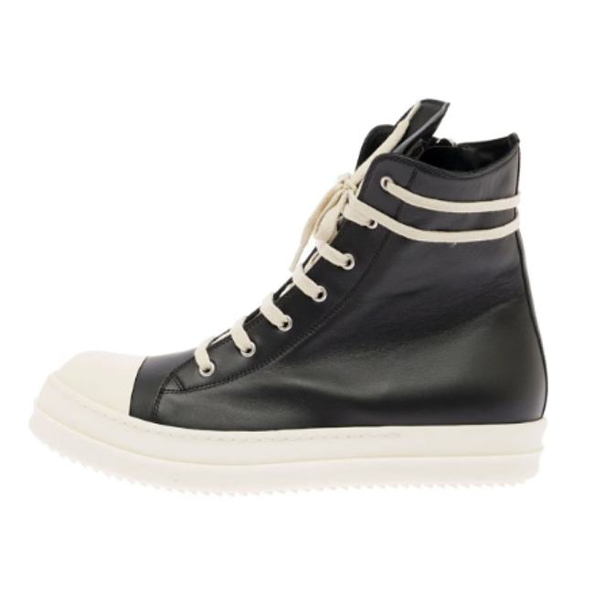RICK OWENS SS22 FOGACHINE SNEAKERS IN FULL GRAIN CALF - 1
