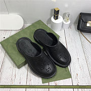 Gucci Men's platform black slip on sandal  ‎655517 JFB00 1000 - 2