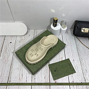 Gucci Men's platform white rubber slip on sandal ‎655517 JFB00 1000 - 4