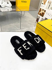 Fendi Wool New Slipper Black  - 6