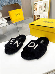 Fendi Wool New Slipper Black  - 5