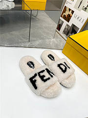 Fendi Wool New Slipper White - 4