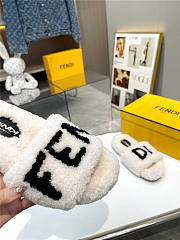Fendi Wool New Slipper White - 3