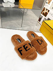 Fendi Wool New Slipper Brown - 3
