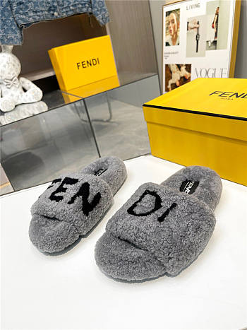 Fendi Wool New Slipper Grey