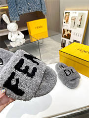Fendi Wool New Slipper Grey - 4