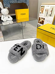 Fendi Wool New Slipper Grey - 5