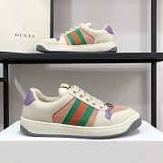 Gucci Screener Lace-Up Sneakers Pink Purple - 1