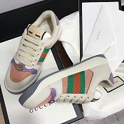 Gucci Screener Lace-Up Sneakers Pink Purple - 4