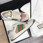 Gucci Screener Lace-Up Sneakers Pink Purple - 3