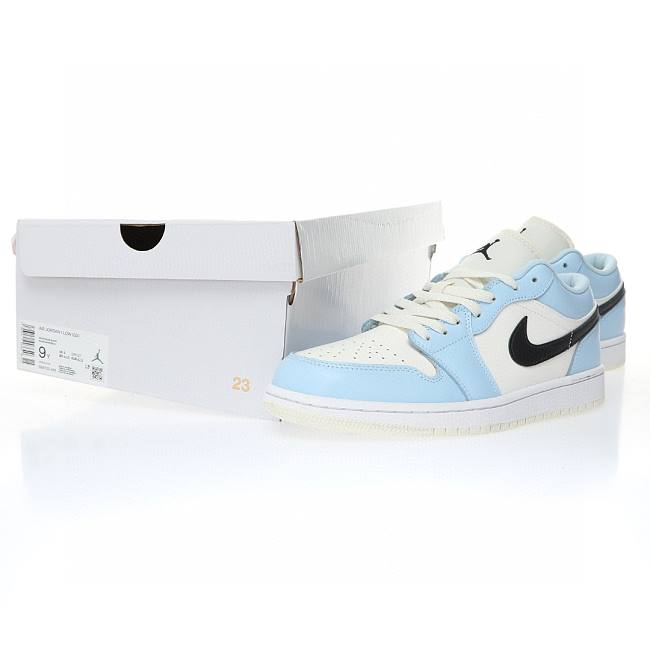 Air Jordan 1 Low Ice Blue Black (GS) - 554723-401 - 1