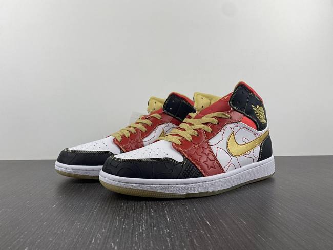 Air Jordan 1 Mid XQ White Black Sport Red - DV0576-176 - 1